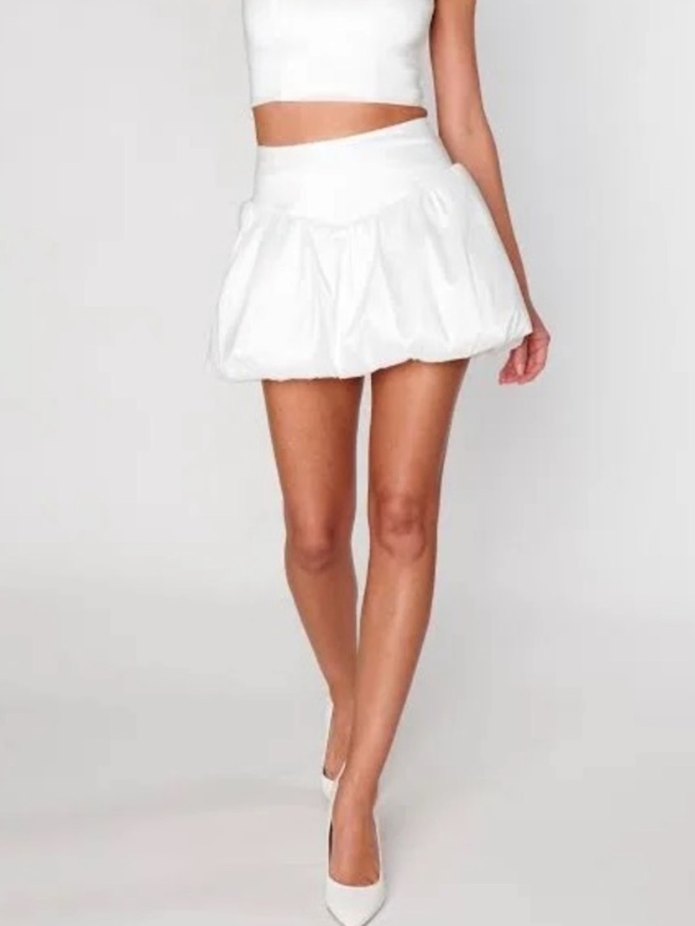 NWT! Show Me Your Mumu Celeste White Taffeta Bubble Skort XXL 6054